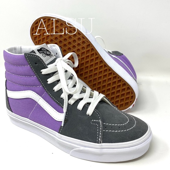 VANS SK8-HI Suede Canvas Retro Sport Lavender Grey - Picture 6 of 9